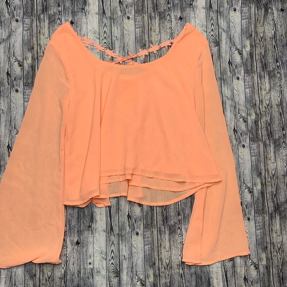 Super cute sheer peach top